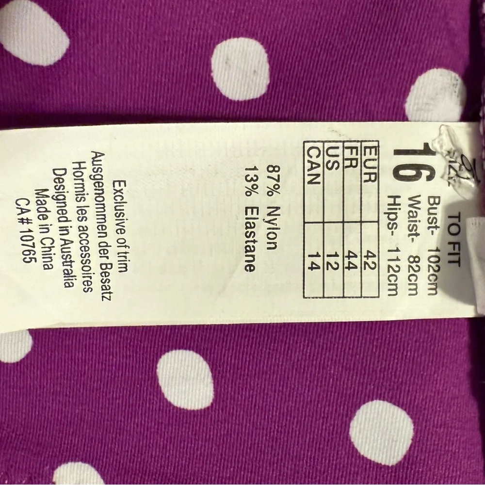 Seafolly Purple Polka Dot Bikini Top - Picture 3 of 4